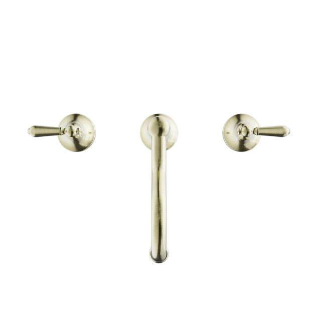 Nero York Basin Set With Metal Lever Aged Brass