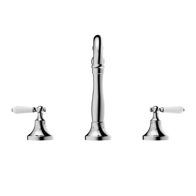 Nero York Basin Set With White Porcelain Lever Chrome