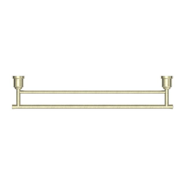 Nero York Double Towel Rail 600mm Aged Brass