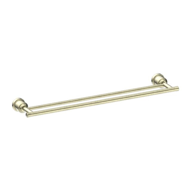 Nero York Double Towel Rail 600mm Aged Brass