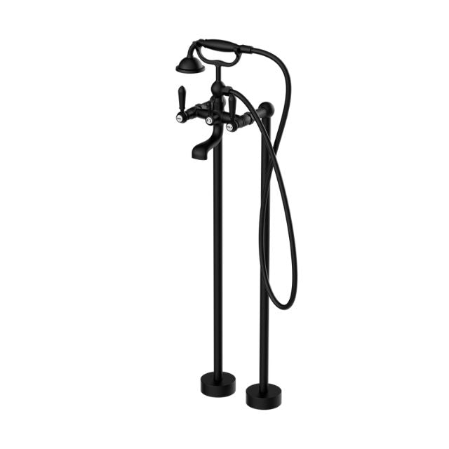 Nero York Freestanding Bath Set With Metal Hand Shower Matte Black NR692103a02MB - The Blue Space