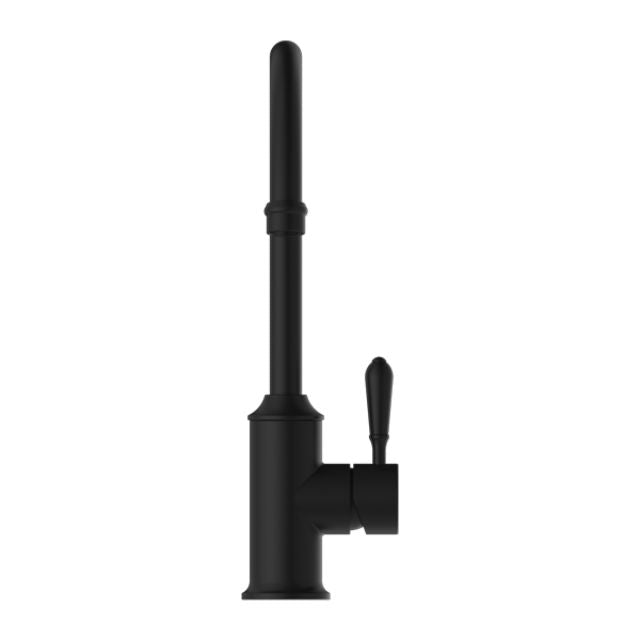 Nero York Kitchen Mixer Gooseneck Spout With Metal Lever Matte Black