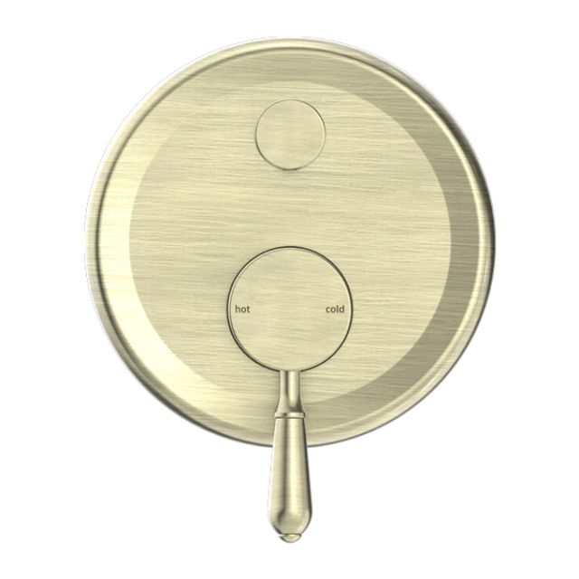 Nero York Shower Mixer With Diverter With Metal Lever Aged Brass
