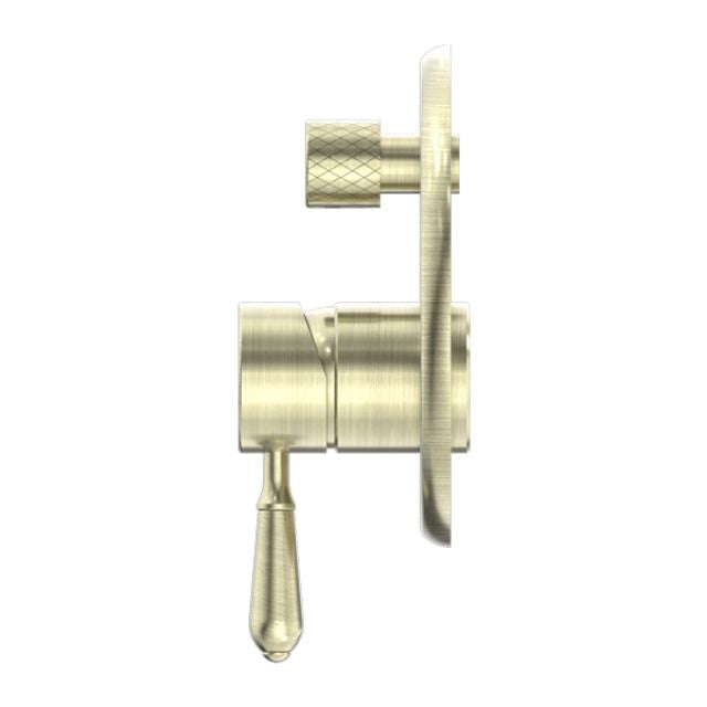Nero York Shower Mixer With Diverter With Metal Lever Aged Brass