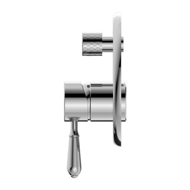 Nero York Shower Mixer With Diverter With Metal Lever Chrome