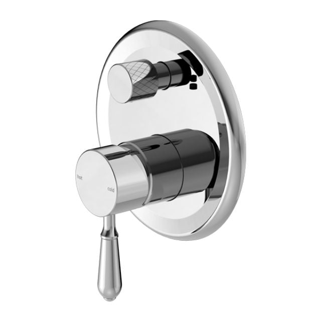 Nero York Shower Mixer With Diverter With Metal Lever Chrome