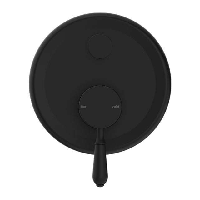 Nero York Shower Mixer With Diverter With Metal Lever Matte Black