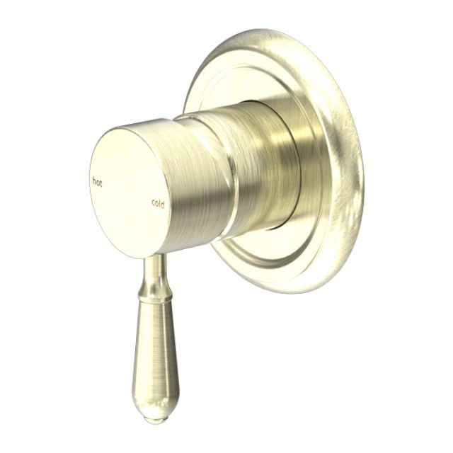 Nero York Shower Mixer With Metal Lever Aged Brass