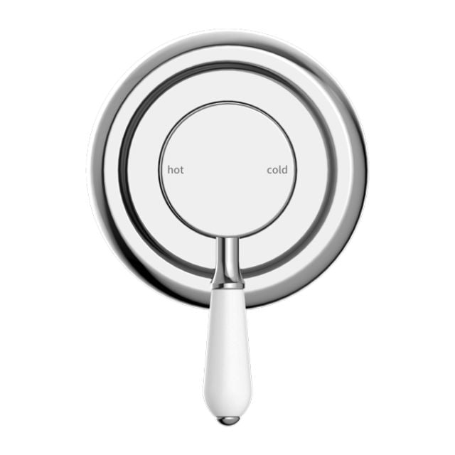 Nero York Shower Mixer With White Porcelain Lever Chrome