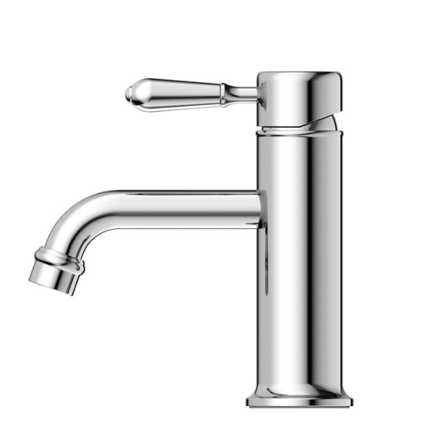 Nero York Straight Basin Mixer With Metal Lever Chrome