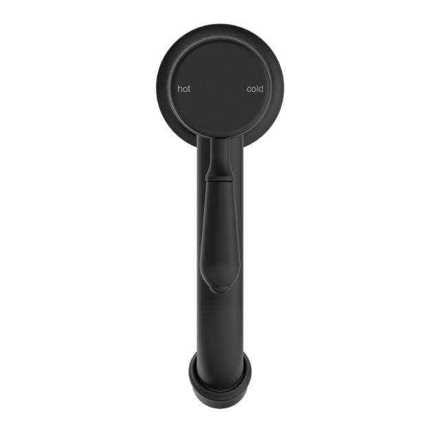 Nero York Straight Basin Mixer With Metal Lever Matte Black