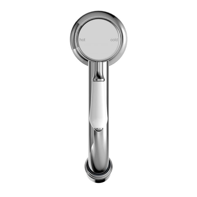 Nero York Straight Basin Mixer With White Porcelain Lever Chrome