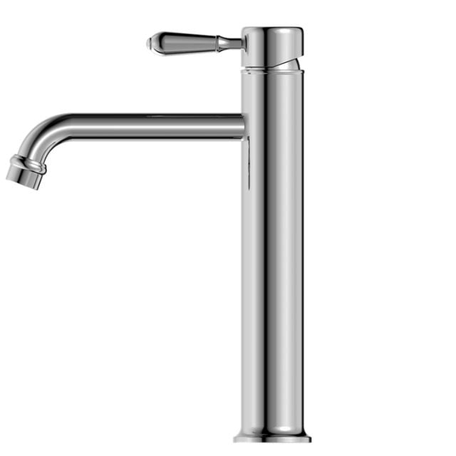 Nero York Straight Tall Basin Mixer With Metal Lever Chrome