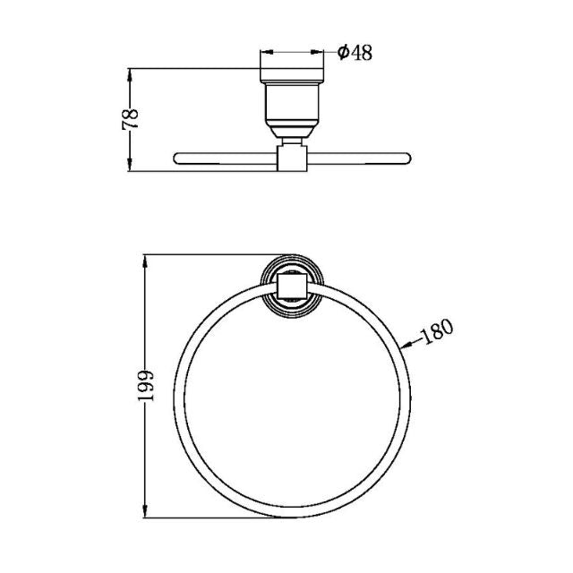Nero York Towel Ring Chrome