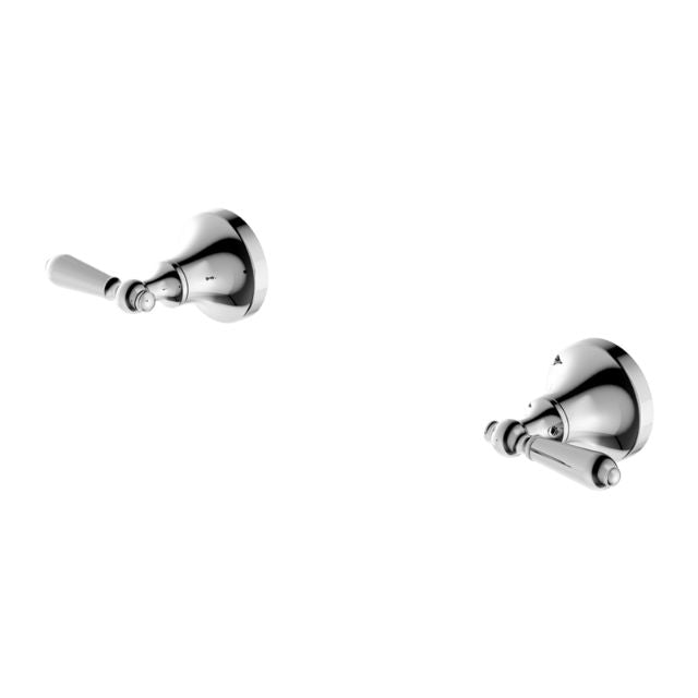 Nero York Wall Top Assemblies With Metal Lever Chrome