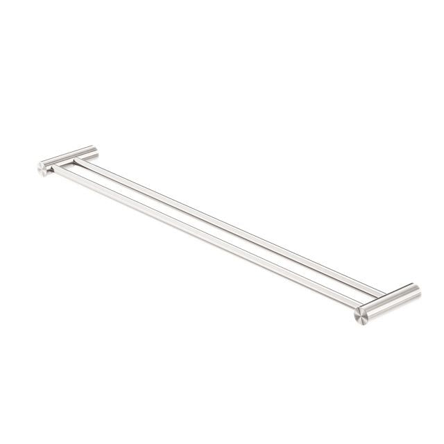 Nero Zen SS316L Double Towel Rail 800mm Brushed Nickel