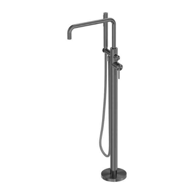 Nero Zen SS316L Freestanding Bath Mixer With Outdoor Shower Hose Graphite