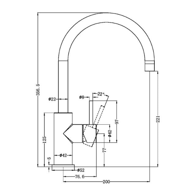 Nero Zen SS316L Kitchen Mixer Brushed Nickel