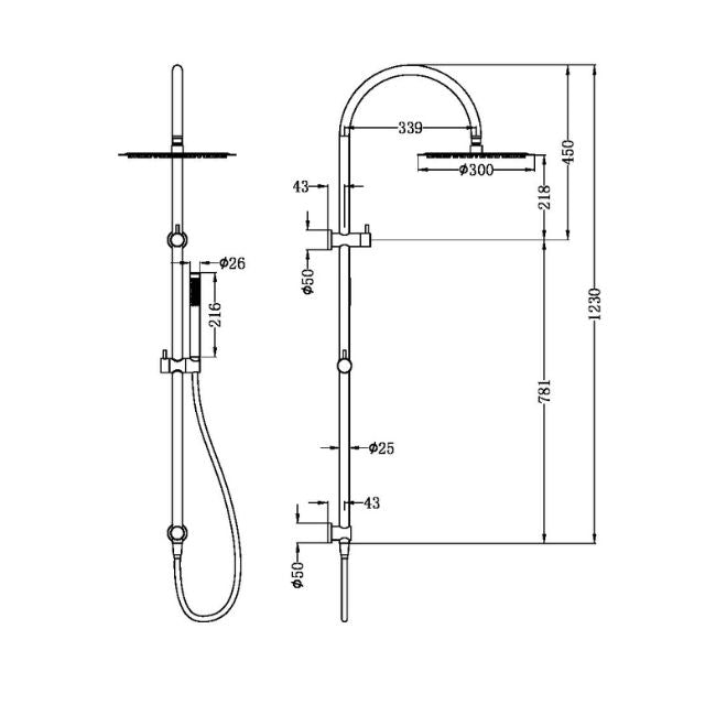 Nero Zen SS316L Twin Shower Brushed Bronze