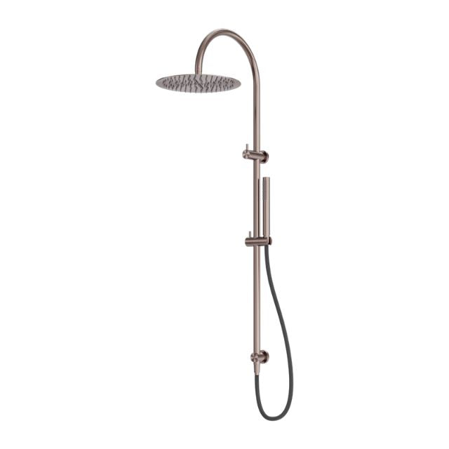 Nero Zen SS316L Twin Shower With Outdoor Shower Hose Brushed Bronze