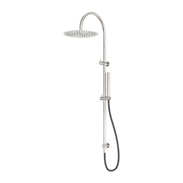 Nero Zen SS316L Twin Shower With Outdoor Shower Hose Brushed Nickel