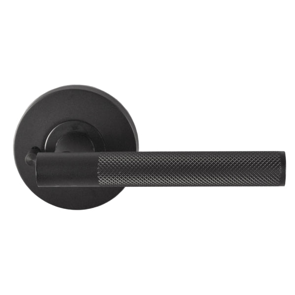 Nidus Knurled Domici Privacy Door Handle Set Graphite Grey