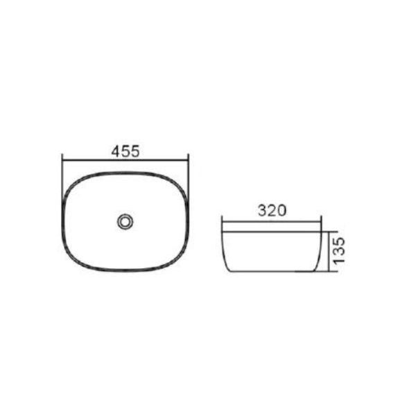 Otti Artis O'96 455mm Oval Above Counter Basin - Matte White