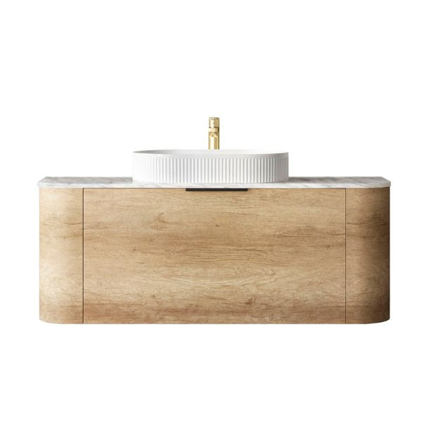 Otti Bondi Wall Hung Curve Vanity - Natural Oak
