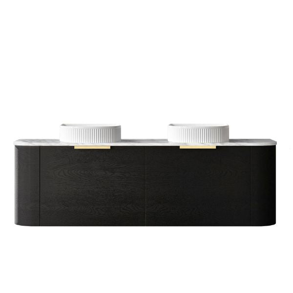 Otti Bondi Wall Hung Curve Vanity - Black Oak