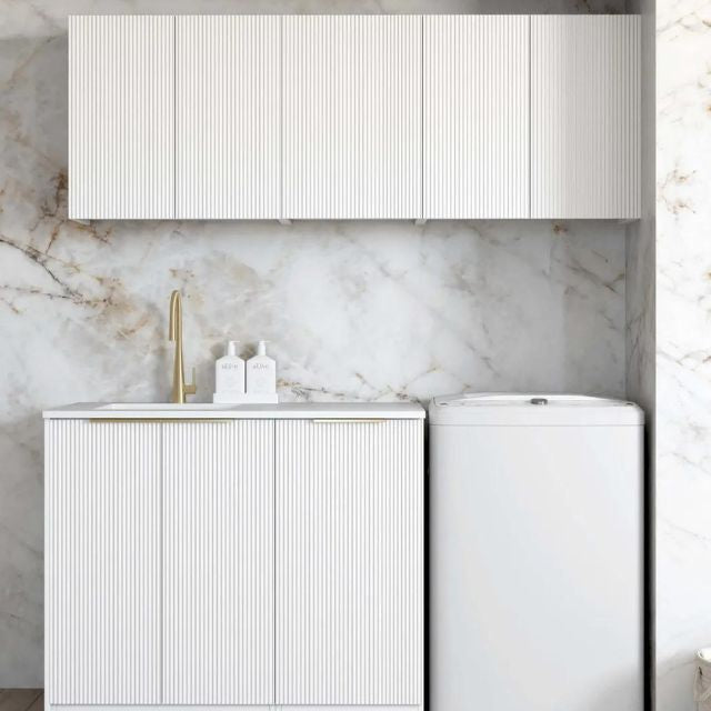 Otti Bondi 1715mm Fluted Laundry Set B - White