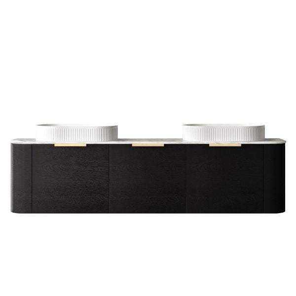 Otti Bondi Wall Hung Curve Vanity - Black Oak