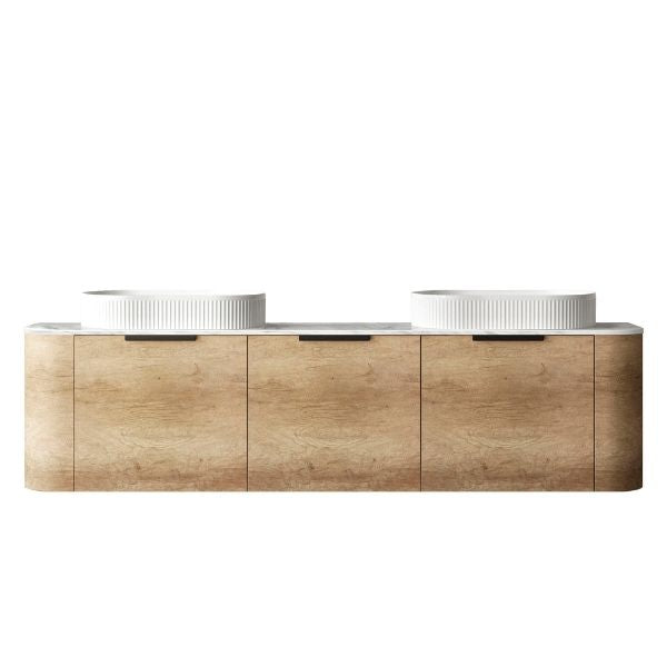 Otti Bondi Wall Hung Curve Vanity - Natural Oak