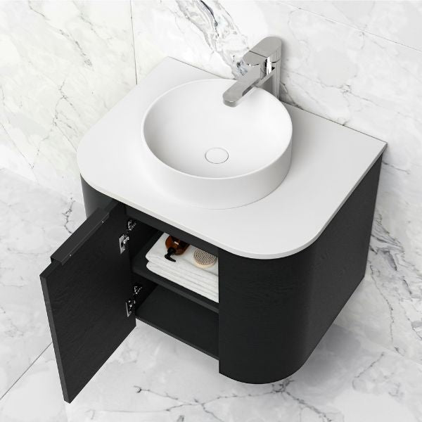 Otti Bondi Wall Hung Curve Vanity - Black Oak