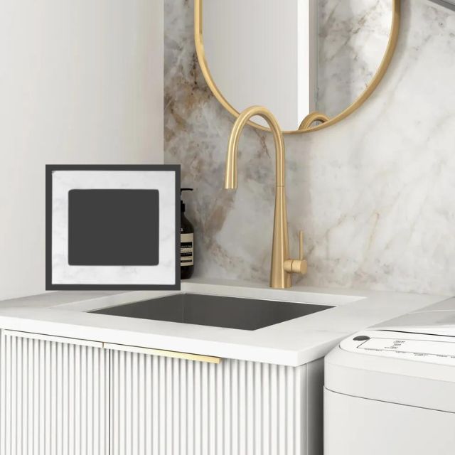 Otti Bondi White 650mm Fluted Laundry Cabinet Set