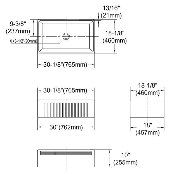 Otti Boston Butler Sink 765mm