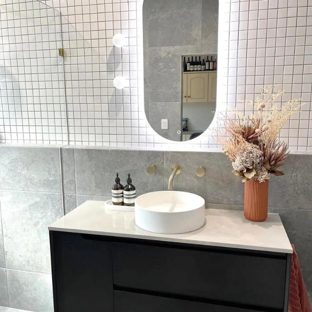 Otti Byron Wall Hung Vanity With Stone Top for Above Counter Basin