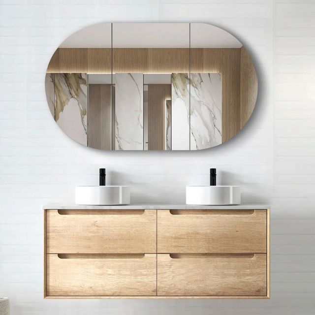 Otti Byron Wall Hung Vanity With Stone Top for Above Counter Basin