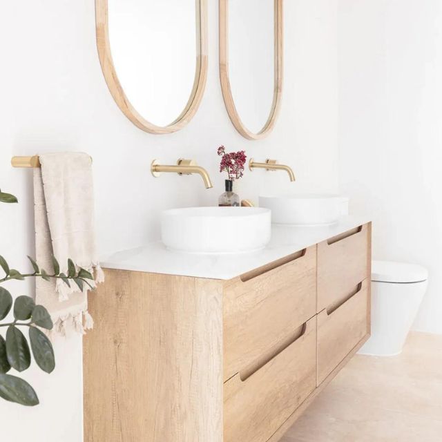 Otti Byron Wall Hung Vanity With Stone Top for Above Counter Basin