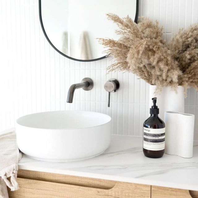 Otti Byron Wall Hung Vanity With Stone Top for Above Counter Basin