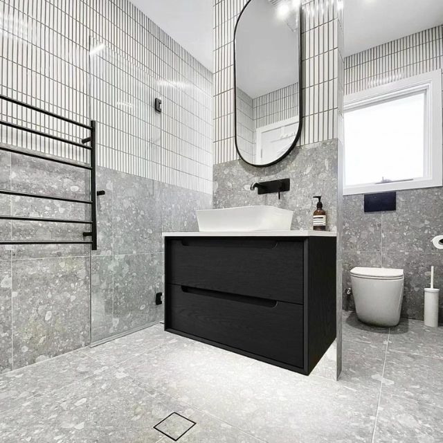 Otti Byron Wall Hung Vanity With Stone Top for Above Counter Basin