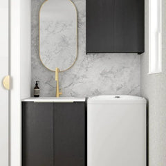 Otti Byron Black Oak 650mm Laundry Cabinet Set