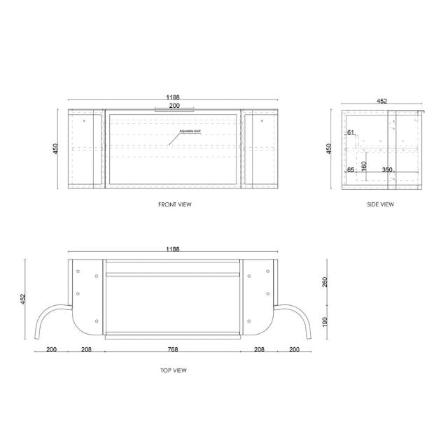 Otti Hampshire Wall Hung Curve Vanity - White