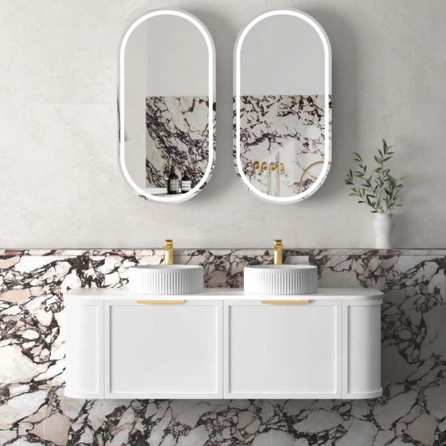 Otti Hampshire Wall Hung Curve Vanity - White