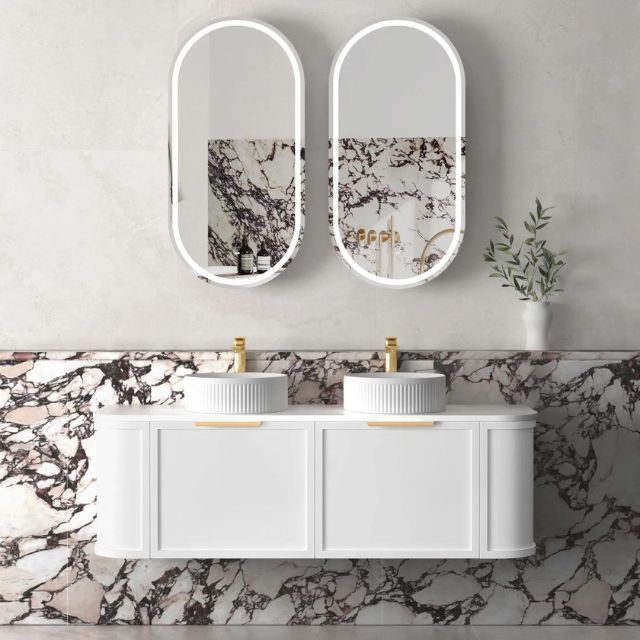 Otti Hampshire Wall Hung Curve Vanity - White