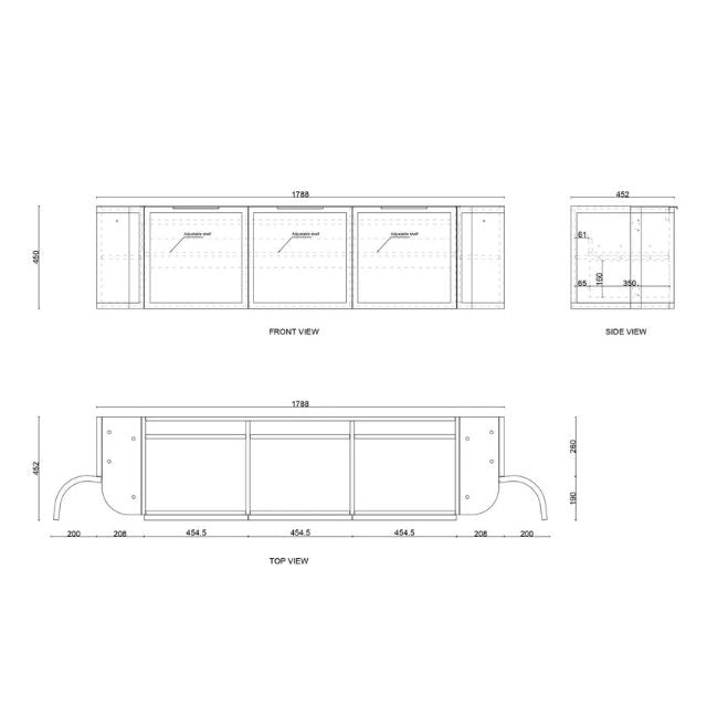 Otti Hampshire Wall Hung Curve Vanity - White