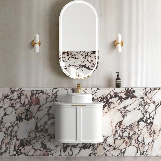 Otti Hampshire Wall Hung Curve Vanity - White
