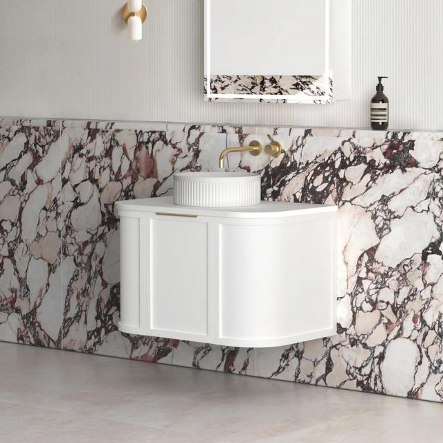 Otti Hampshire Wall Hung Curve Vanity - White