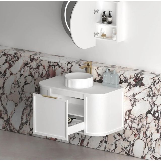 Otti Hampshire Wall Hung Curve Vanity - White
