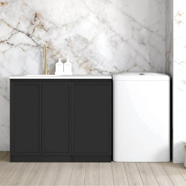 Otti Hampshire Black 1060mm Laundry Cabinet Set - The Blue Space