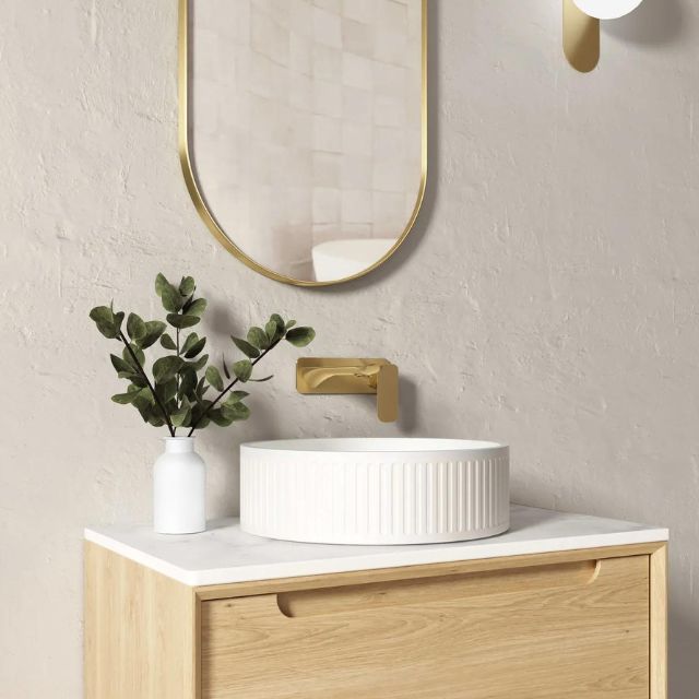 Otti Hudson 400mm Fluted Round Above Counter Basin - White